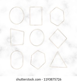 Golden blank frame vector set