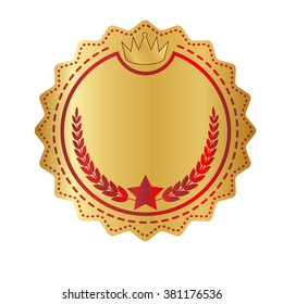 Golden blank label, vector illustration