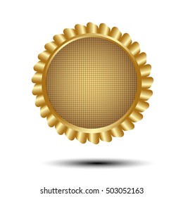 Golden blank label, vector illustration
