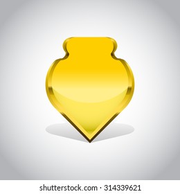 golden blank shield vector glossy design