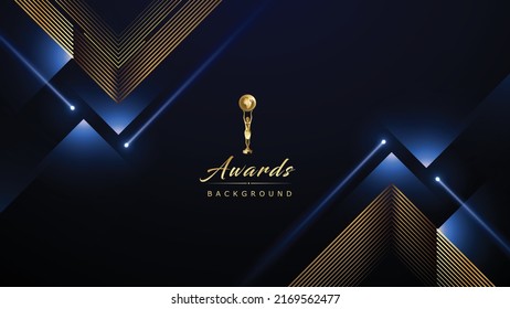 Golden Blue Award Background. Jubilee Night Decorative Invitation. Stage Graphics spotlight effect. Wedding Entertainment Hollywood Bollywood Night. Elegant Luxury Triangle Diamond Geometric Lines. svg