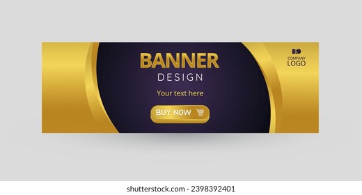 Golden and blue banner with CTA button: Buy now.