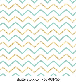 Golden and blue chevron background