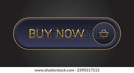 Golden and blue CTA button: Buy now, dark background.