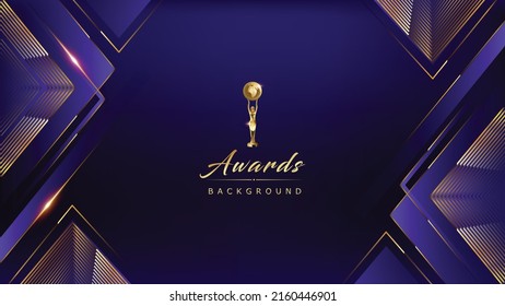 Golden Blue Diamond Square Shape Award Background. Jubilee Night Decorative Element Invitation Card. Elegance Film Award Artwork. Classic LED Screen visual. svg