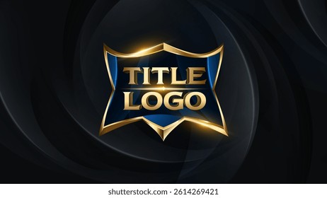 Golden and Blue Logo Symbol Badge. Royal Style Icon Emblem. Sports Team Logo. Luxury Brand Name Plate. Victory And Ancient Style Frame. 