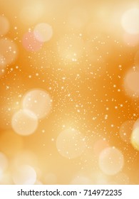 Golden blurred background with defocused light dots. Bokeh background. Great for festive or autumn, fall themes