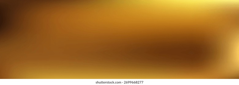Fondo de gradiente borroso dorado con superficie metálica lisa. Textura abstracta brillante para el diseño y la decoración de lujo.