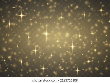 Golden unscharf und trostlos. Leichte Wirkung der goldenen Glares Bokeh. Random unscharfe Flecken. Enfokussierte glänzende Elemente aus Gold. Glühender Staub, gelbe Funken und Sterne glänzen. Weihnachtsvektorgrafik.