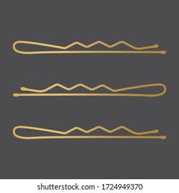 golden bobby pin pattern - vector illustration