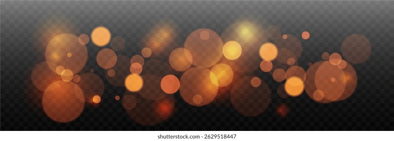 Golden bokeh. Abstract glitter effect. Glittering dust particles and sparks. Vector EPS 10.