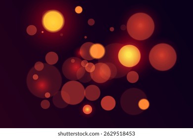 Golden bokeh. Abstract glitter effect. Glittering dust particles and sparks. Vector EPS 10.