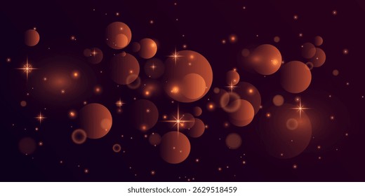 Bokeh dourado. Efeito de brilho abstrato. Partículas de poeira brilhantes e faíscas. Vetor EPS 10