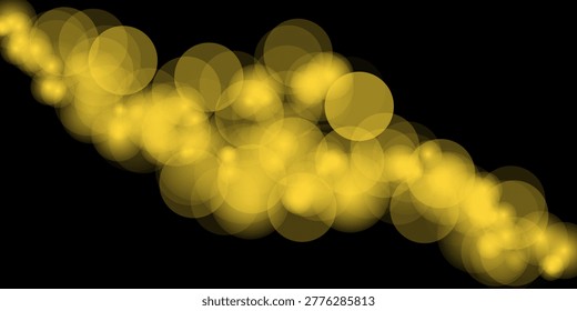 Golden bokeh abstract light effect background with circular highlights and dark contrast