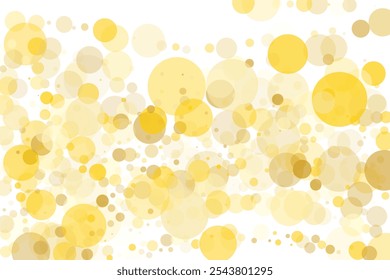 Golden bokeh background, Light yellow. Scalable vector illustration. Pattern with circles of different scale and transparency with overlap. Easy background for banners, web pages, ads, Wallpapers