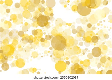 Fondo de bokeh dorado, amarillo claro. Ilustración vectorial escalable. Patrón con círculos de diferente escala y transparencia con superposición. Fondo fácil para Anuncios, páginas de Web, anuncios, Fondos de pantalla