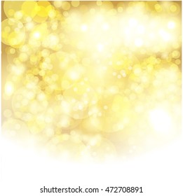Golden bokeh background with space for text