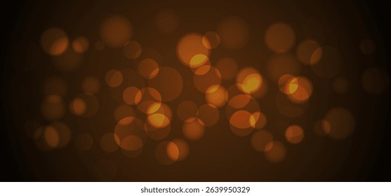 Golden bokeh light effect glowing blurred circles background. Blurred bokeh abstract background