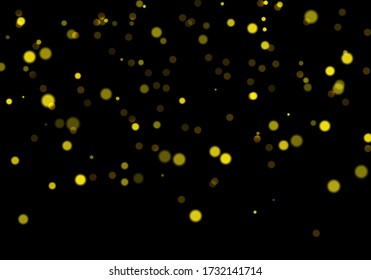 Golden bokeh, light overlay background. Sparkle effect with particles. Magic overlay dust. Glitter blur texture.