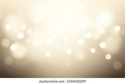 Golden Bokeh Light with Soft Beige Background. Elegant Blurred Circles with Warm Neutral Glow, Background decoration