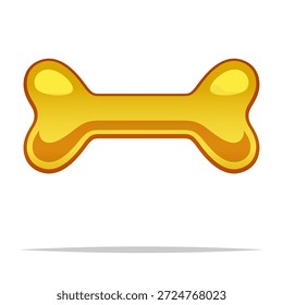 Golden bone vector isolated illustration