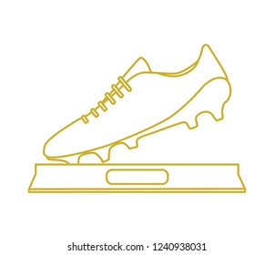 Golden boot line concept.soccer award prize vector illustration