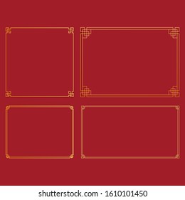 Golden border frame creative design for lunar new year decoration. Apply for banner, poster, bandroll, backdrop 