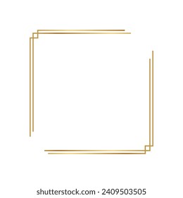 Golden border frame, square element