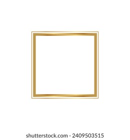 Marco de borde dorado, elemento cuadrado