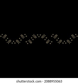 Golden Border Line Vector with Geomwtrical Shapes