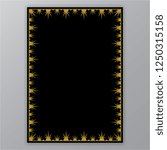 Golden border on black page template for web and print vecor illustration arabic motive middle east culture menu and book cover retro pattern Art deco and Art Nuvo style