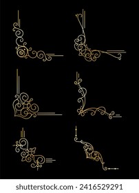 Golden border ornament set collection