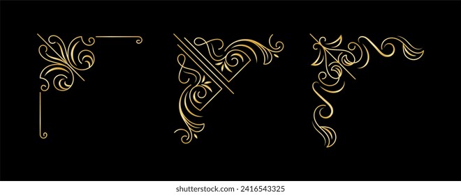 Golden border ornament set collection