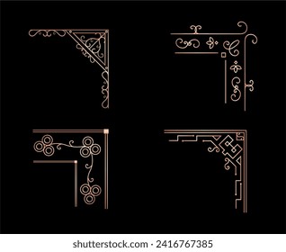 Golden border ornament set collection