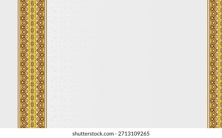 Goldene Grenze für Ramadan Kareem Eid Mubarak. Arabeske islamische Hochzeit Einladungskarte Hintergrund mit Grenze. Übersetzung: "Moslemischer Fastenmonat und Feiertag".