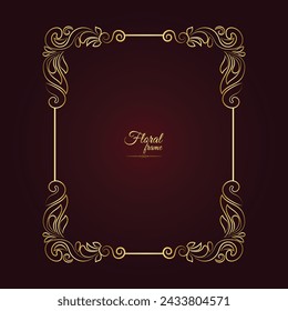 Golden Border Warm Color Border Frame Picture Frame Gold And luxury Floral frame