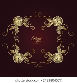 Golden Border Warm Color Border Frame Picture Frame Gold And luxury Floral frame