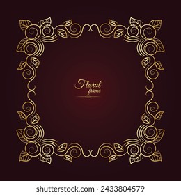 Golden Border Warm Color Border Frame Picture Frame Gold And luxury Floral frame