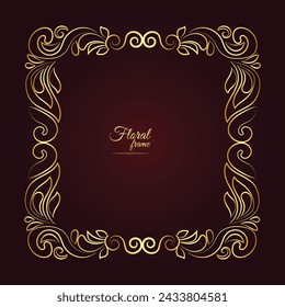 Golden Border Warm Color Border Frame Picture Frame Gold And luxury Floral frame