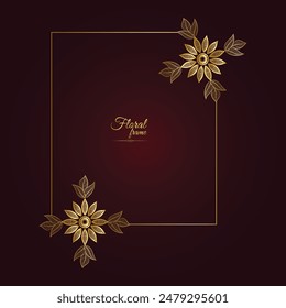 Golden Border Warm Color Border Frame Picture Frame Gold And luxury Floral frame