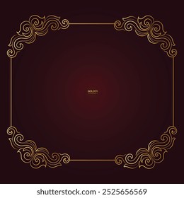 Golden Border Warm Color Border Frame Picture Frame Gold And luxury Floral frame