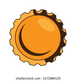 golden bottle cap isolated icon