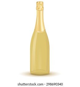 Golden bottle of champagne. vector drawing isolated