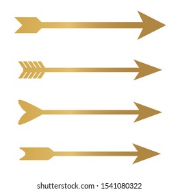 golden bow arrows icon- vector illustration