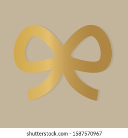 golden bow icon- vector illustration
