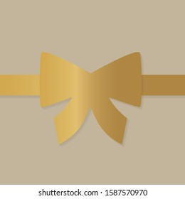 golden bow icon- vector illustration