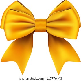 Golden bow isolated on white background