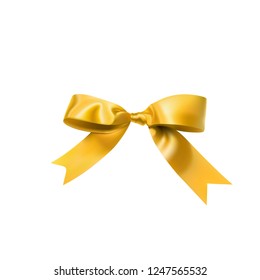 Golden bow isolated on white. Vectorillustration.