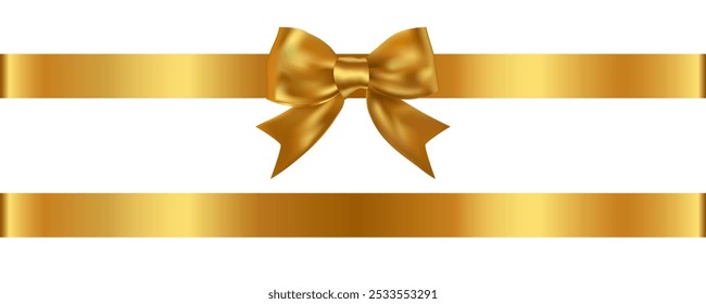 Arco dourado e fita Para produtos planos de decoração, sites, aniversários, Natal.