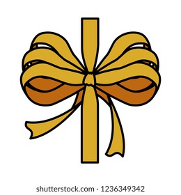 golden bow ribbon tape decorative